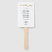 ネイビモダンー金ゴールドスクリプトミニマル結婚式 プログラム ハンドファン (裏面)