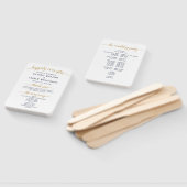 ネイビモダンー金ゴールドスクリプトミニマル結婚式 プログラム ハンドファン (組立なし)