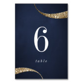 ネイビモダンー金ゴールドストライプグリッター テーブルナンバー (裏面)