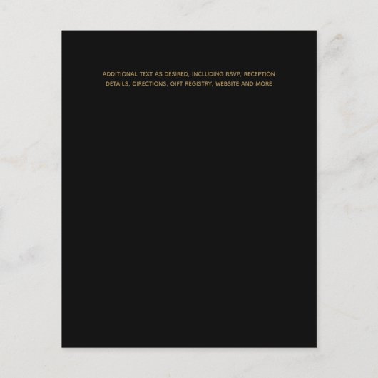 ネイビモダンー金ゴールド予算結婚式レセプション (裏面)