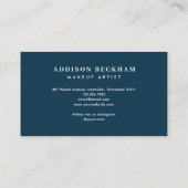 ネイビモダンー金ゴールド抽象芸術水色 名刺 (裏面)