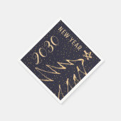 ネイビモダンー金ゴールド新年パーティー スタンダードカクテルナプキン (角)