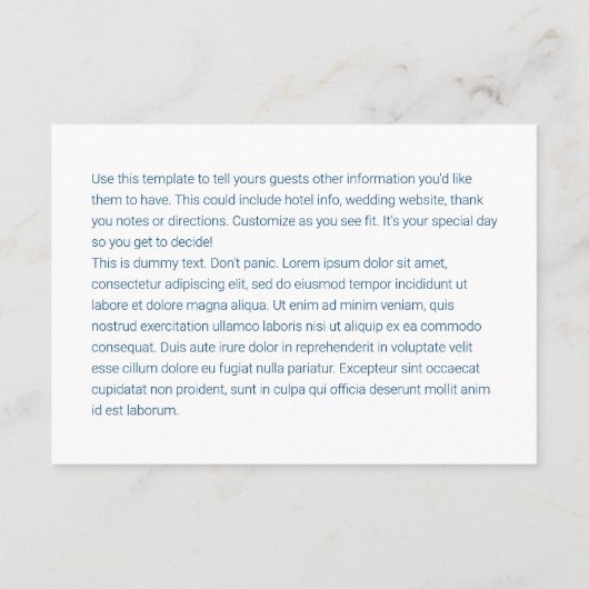 ネイビモダンー金ゴールド結婚の詳細エンクロージャカード エンクロージャーカード (裏面)