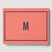 ネイビモダンー青サンゴ夏のフローラ結婚 ゲストブック (裏面)