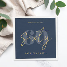 ネイビモダンー60エレガント誕生日