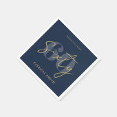 ネイビモダンー60エレガント誕生日 スタンダードカクテルナプキン (角)