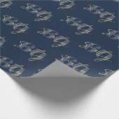 ネイビモダンー60エレガント誕生日 ラッピングペーパー (角)