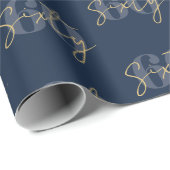 ネイビモダンー60エレガント誕生日 ラッピングペーパー (ロールコーナー)