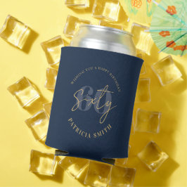 ネイビモダンー60エレガント誕生日 缶クーラー