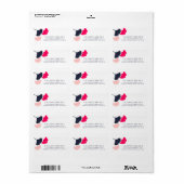 ネイビモダンー·ピンク·イチョ葉差出人住所 ラベル (フルシート)