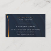 ネイビモダンー&フェイク金ゴールドシックプロフェッショナル 名刺 (裏面)