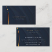 ネイビモダンー&フェイク金ゴールドシックプロフェッショナル 名刺 (正面/裏面)