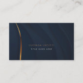 ネイビモダンー&フェイク金ゴールドシックプロフェッショナル  名刺 (正面)