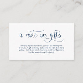 ネイビモダンー·ブルー·ハンド·レター、贈り物のメモ エンクロージャーカード