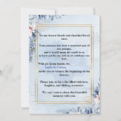 ネイビモダンー&ライトブルー結婚の花 招待状 (裏面)