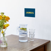 ネイビモダンー |編集可能な文字金ゴールド 箔ポスター (レイダウン (キッチン))