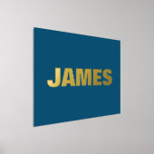 ネイビモダンー |編集可能な文字金ゴールド 箔ポスター (レイダウン)