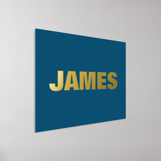 ネイビモダンー |編集可能な文字金ゴールド 箔ポスター (レイダウン)