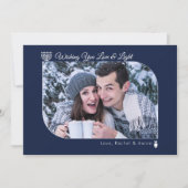 ネイビモダンー&金ゴールドラブ&ライトハヌッカフォトホール シーズンカード (正面)