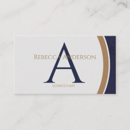 ネイビモダンー、金ゴールド、グレーモノグラム 名刺