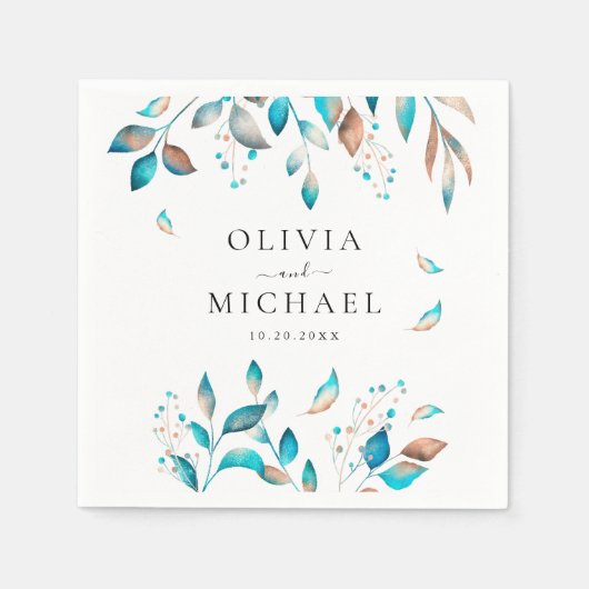 ネイビモダン素朴結婚ー スタンダードカクテルナプキン (正面)