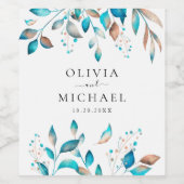 ネイビモダン素朴結婚ー ワインラベル (シングルラベル)