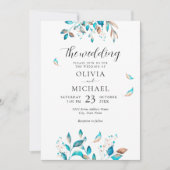 ネイビモダン素朴結婚ー 招待状 (正面)