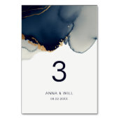 ネイビモダン航海のーエレガントブルービーチ結婚式 テーブルナンバー (裏面)