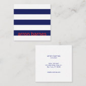 ネイビモダン航海のーブルーストライプの スクエア名刺 (正面/裏面)