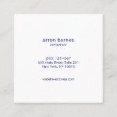 ネイビモダン航海のーブルーストライプの スクエア名刺 (裏面)