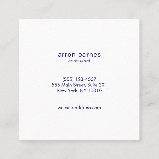 ネイビモダン航海のーブルーストライプの スクエア名刺 (裏面)