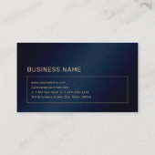 ネイビモダン金ゴールドカスタムモノグラムプロフェッショナル 名刺 (裏面)