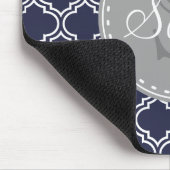 ネイビモノグラムのーブルラティス マウスパッド (コーナー)