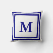 ネイビモノグラムのーブルーとホワイト クッション (裏面)