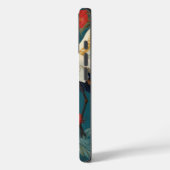 ネイビモノグラムのーブルー牡丹&クレーンチノワセリー Case-Mate iPhoneケース (裏面 / 左)