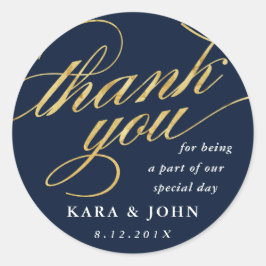 ネイビユニークーと金ゴールドのスクリプトお願い ラウンドシール