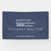 ネイビユニークーモダンエステートのホーム実在ロゴ 横断幕 (横)