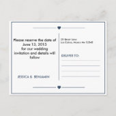 ネイビリボン日付ポストカードの保存 案内ポストカード (裏面)