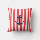 ネイビーいかりオンレッドストライプの クッション (裏面)