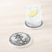 ネイビーいかり航海のサンドストーンコースター コースター (側面)