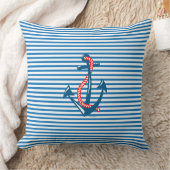 ネイビーいかり、レッドロープとブルーストライプロープ クッション (ブランケット)