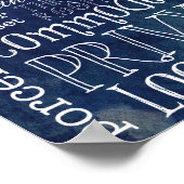 ネイビーおもしろいウォータカラートイレ浴室標識プリント ポスター (角)