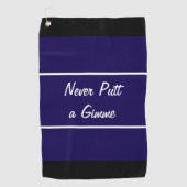 ネイビーおもしろいブルーはゴルファーにギムギフトを贈らない ゴルフタオル (正面)
