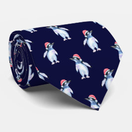 ネイビーおもしろいブルーペンギンタイ動物愛好家用 ネクタイ