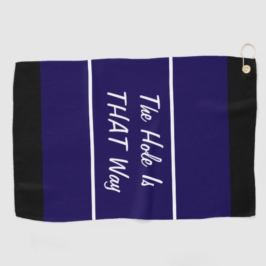 ネイビーおもしろいブルーホールはゴルファーのための贈り物 ゴルフタオル (横)