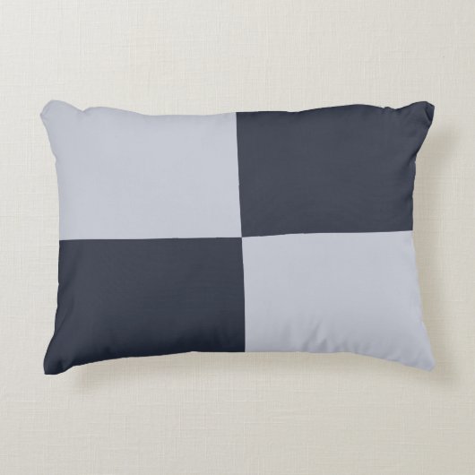 ネイビーおよびグレーの長方形 アクセントクッション (正面)