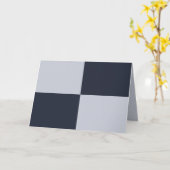 ネイビーおよびグレーの長方形 カード (黄色い花)