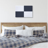 ネイビーおよびグレーの長方形 キャンバスプリント (インサイチュ (寝室))
