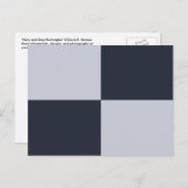 ネイビーおよびグレーの長方形 ポストカード (正面/裏面)