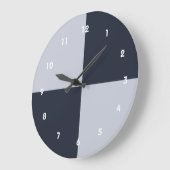 ネイビーおよびグレーの長方形 ラージ壁時計 (傾斜)